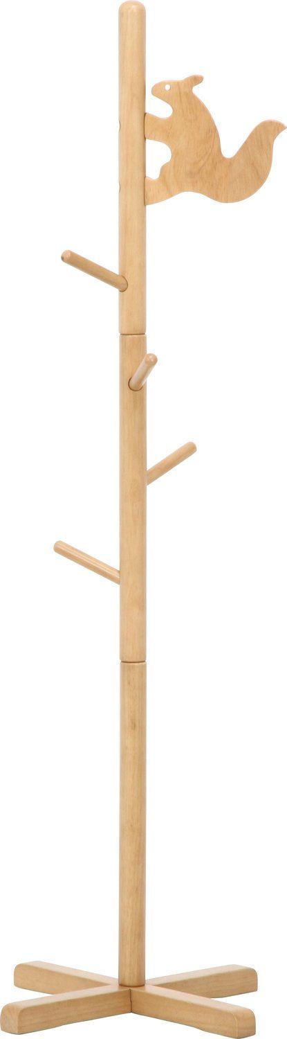 【数量限定】ポールハンガー 幅30×奥行30×高さ124 ナチュラル キッズ 衣類収納 天然木 組立商品 不二貿易(Fujiboeki) リス 10785