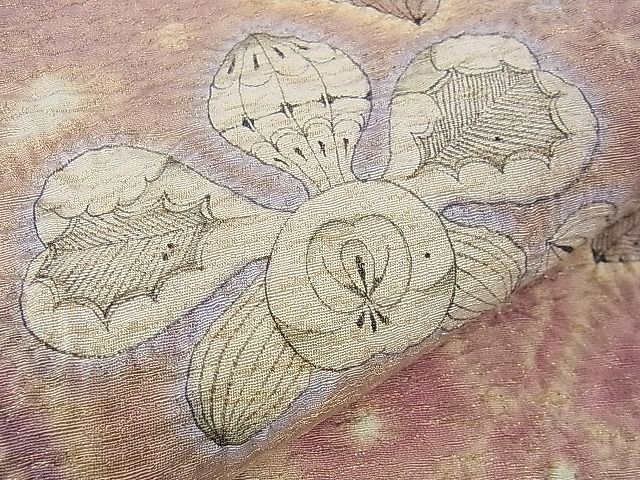 平和屋本店□最高級 初代 久保田一竹 幻の辻が花 太鼓柄袋帯 金通し地