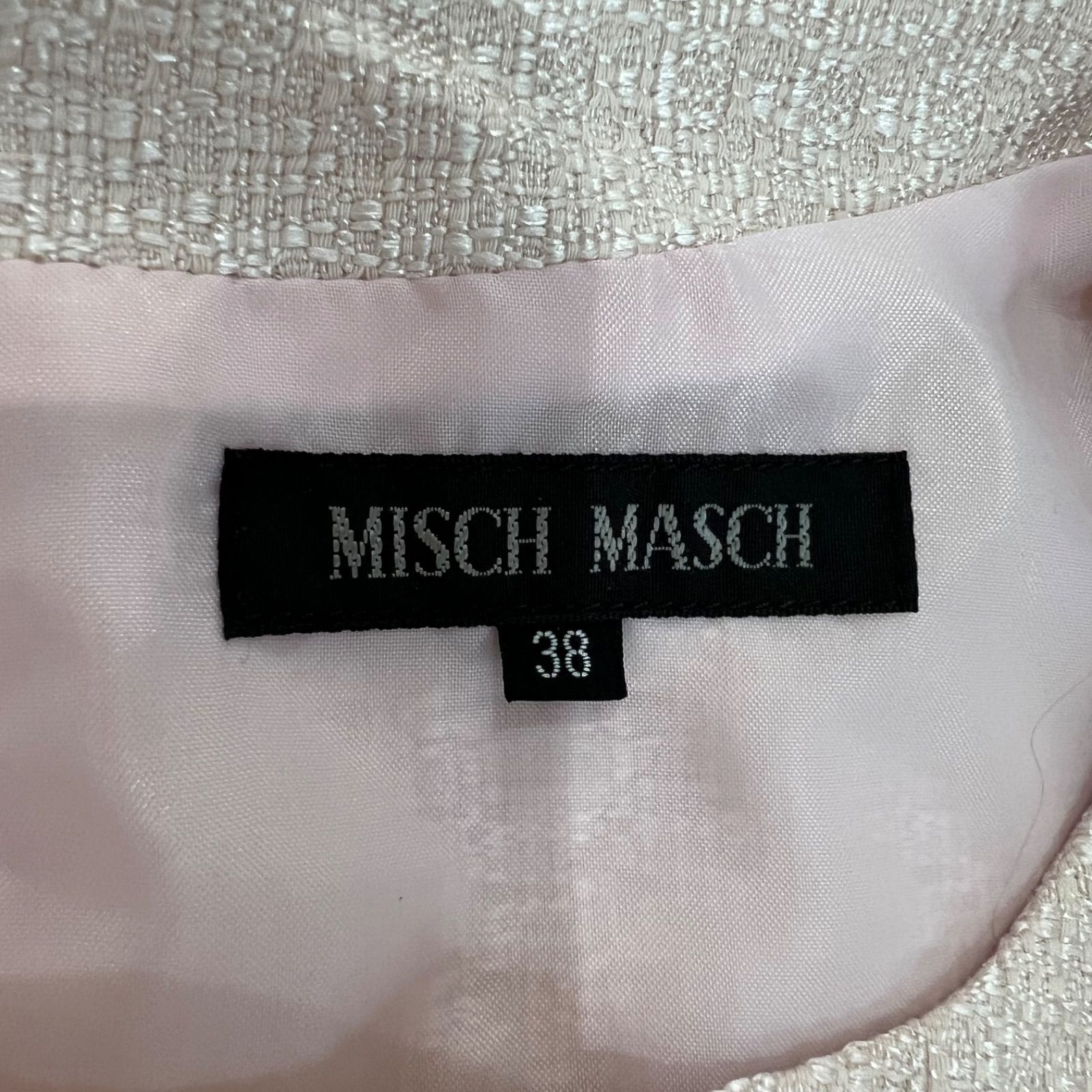 z88 MISCH MASCH ミッシュマッシュ ツイード 半袖 ワンピース ピンク