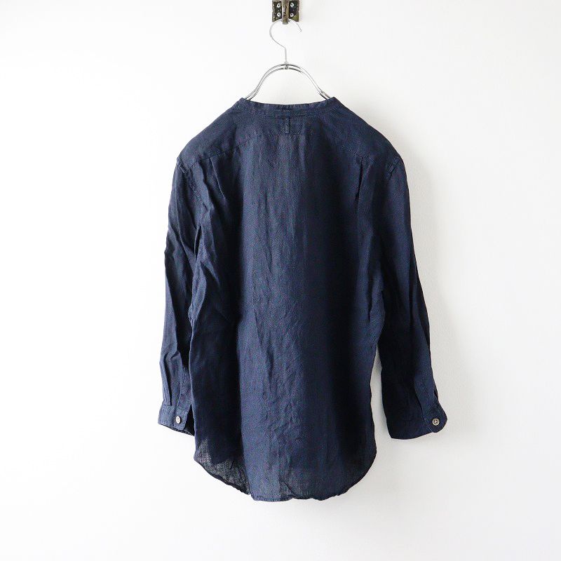 Margaret Howell シャーティングリネン 長袖シャツ（ネイビー） SHIRTING LINEN | MARGARET HOWELL