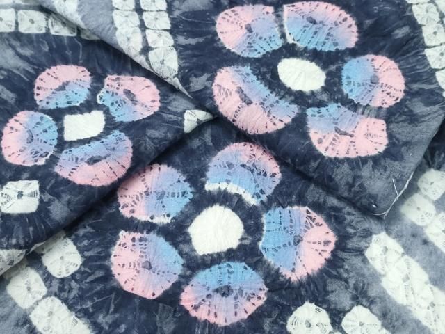 浴衣 有松鳴海絞り 編み込み模様 縦縞 変わり縦縞 着物 064w d 浴衣