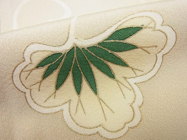 平和屋1□極上 訪問着 刺繍 葉唐草文 金彩 パールトーン加工 逸品