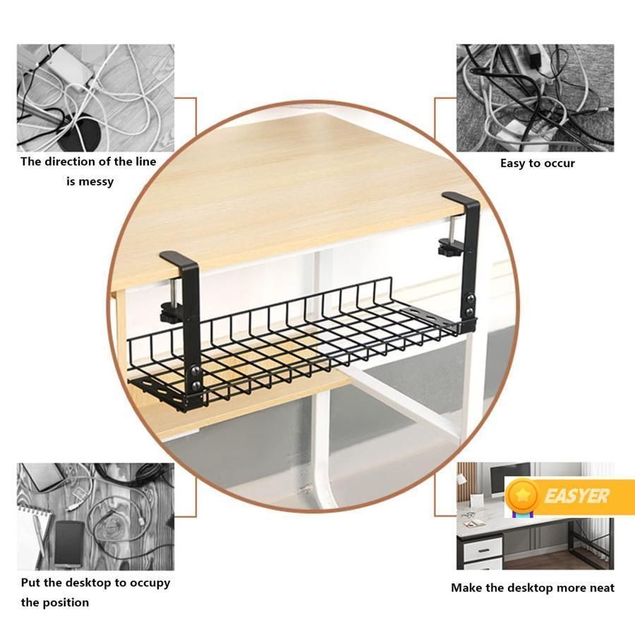 デスクケーブル管理トレイの下にドリルスチールデスクケーブルオーガナイザーオフィスホームのためのホームケーブルオーガナイザー用ワイヤ