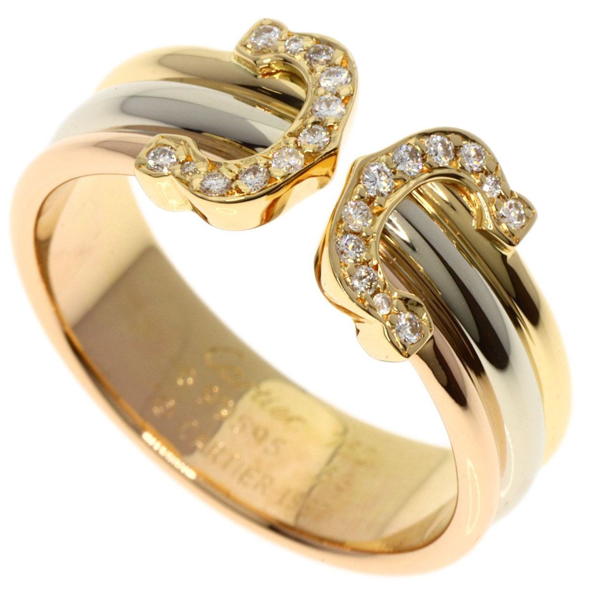 CARTIER カルティエ 2C ダイヤモンド #53 リング・指輪 K18YG K18WG  