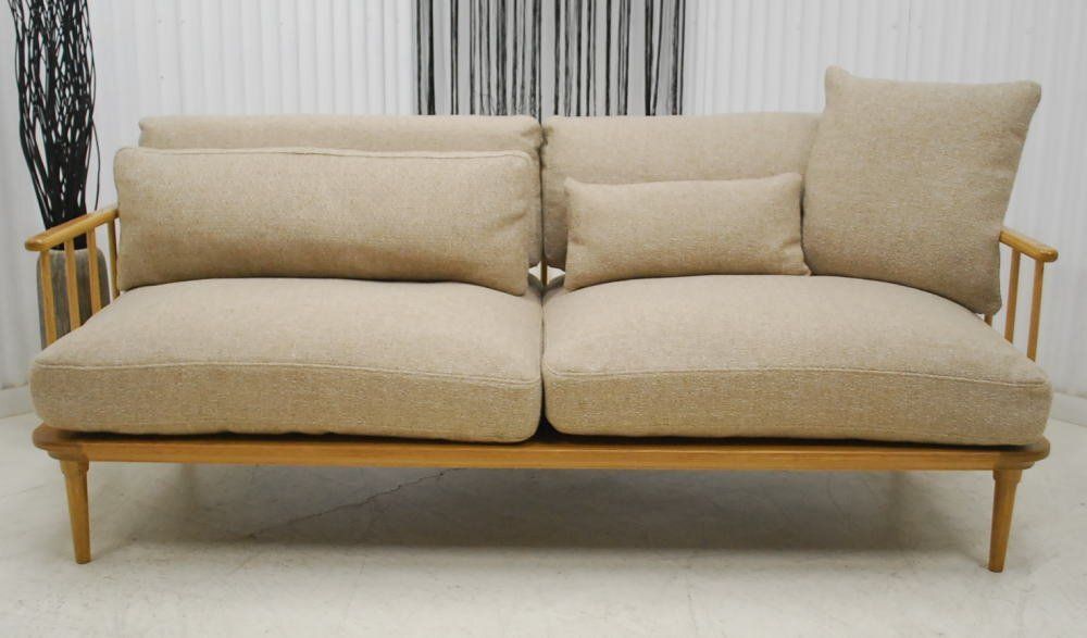 アウトレット 現品限り 一部 大 フェザー羽毛入り 北欧調ナチュラルモダンデザインソファー１台 フーバ