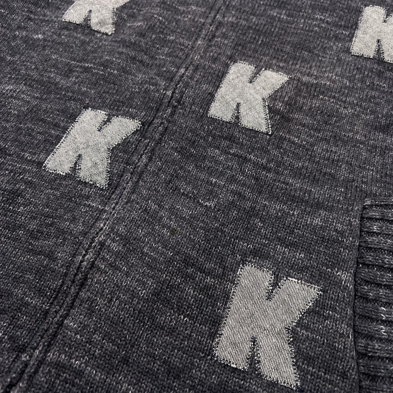 Karl Helmut カールヘルム K柄 ワッペン コットンニット ジャケット 