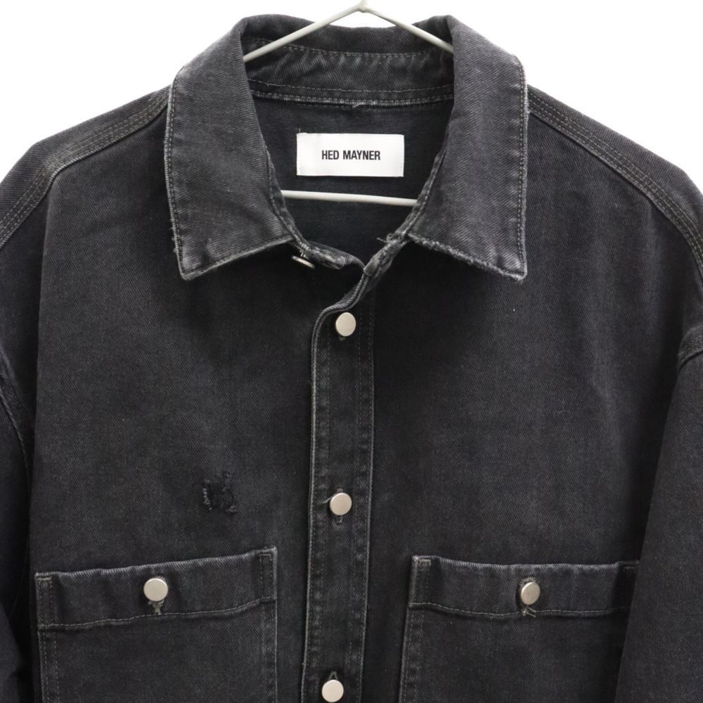 HED MAYNER (ヘドメイナー) 22AW DESTROYED DENIM SHIRT デストロイ