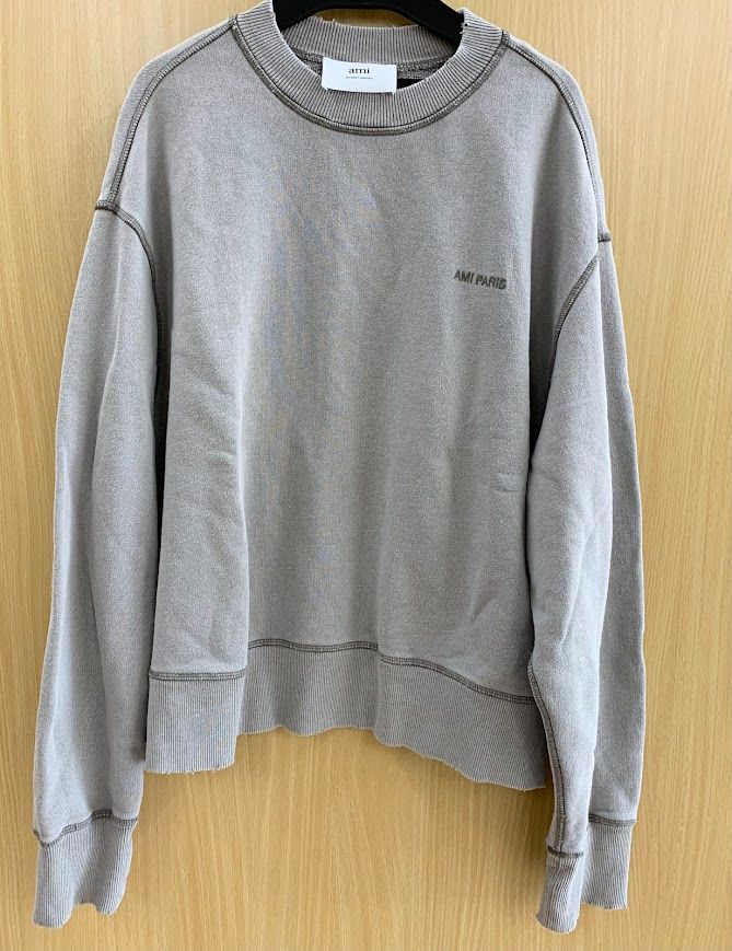 アミパリス AMI PARIS ダメージ加工 メンズ トレーナー USW016.JE0052