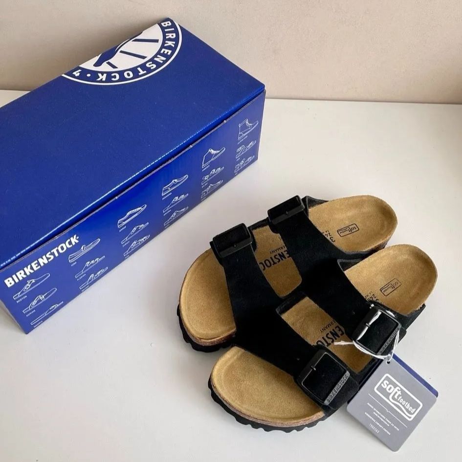 BIRKENSTOCK ビルケンシュトック Arizona / アリゾナレザー コルクソールサンダル  ブラック箱付男女兼用