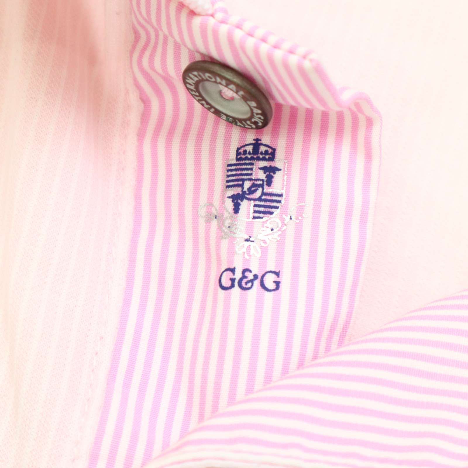 GEE GELLAN ジーゲラン 通年☆ 長袖 ストライプ ポロシャツ Sz