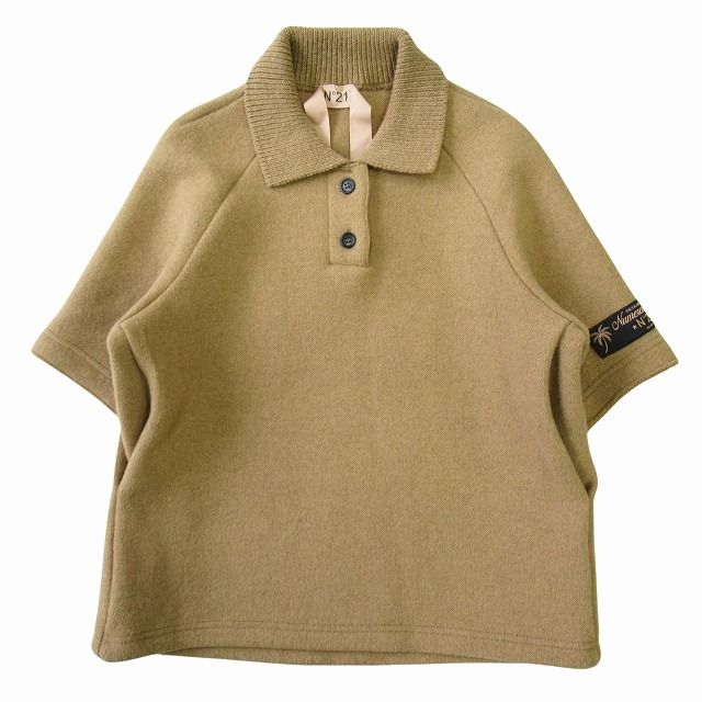 極美品 23AW ヌメロヴェントゥーノ N°21 ウール ニット ポロシャツ 