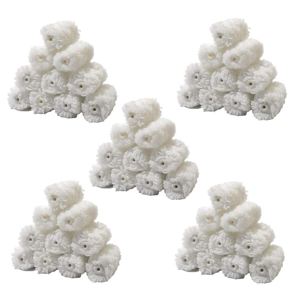 2インチ 13mm 50本 ハケ市 ミニスモール ローラー マイクロファイバー ホワイト 2インチ 13mm 50本 セット 塗装 ペイントローラー まとめ買い