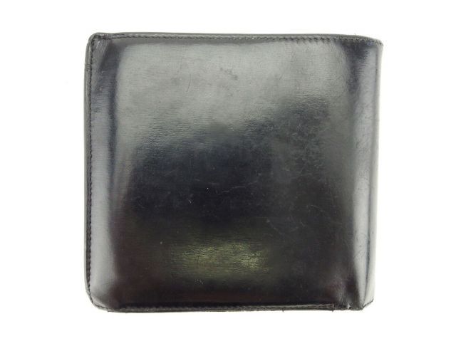 カルティエ 二つ折り 財布 パシャ ブラック×シルバー レザー Cartier