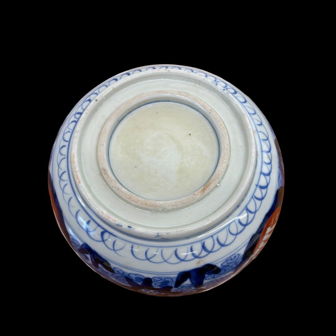 FU10) 一点もの 陶器 伊万里 染錦 鶉図 うずら柄 大鉢 金彩 金継ぎ