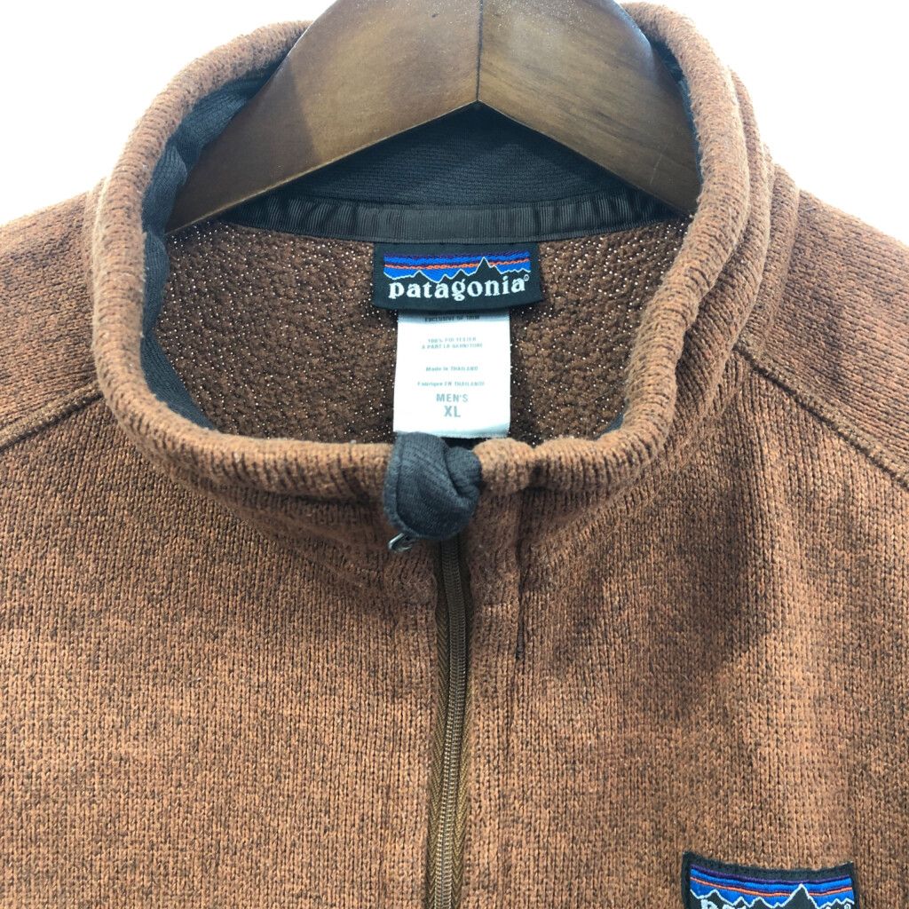 00年代 patagonia パタゴニア ハーフジップ ベターセーター フリースジャケット アウトドア ライトブラウン (メンズ XL) 中古 古着  Q6116