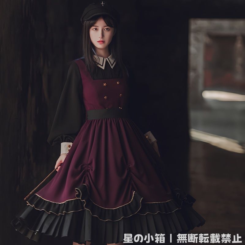 新品 魔法使ドレスセット 秋冬用 フリルスカート ハロウィンコスプレ 豪華6m裾 ワンピース＋マント＋ネクタイ 豪華3点セット レディース用 ステージ衣装 推し活 仮装 イベント 撮影会 パー