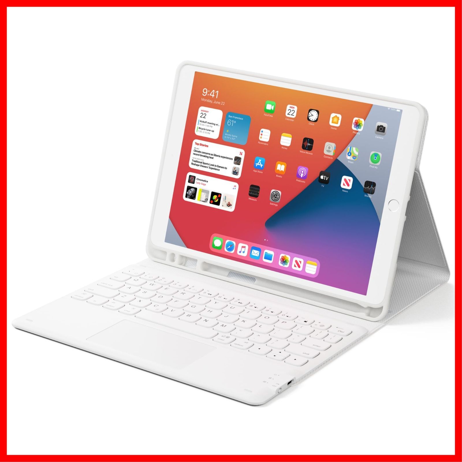 iPad 9世代 キーボード iPad 8世代 キーボード ケース タッチパッド付き ipad 10.2 キーボード ケースiPad7世代キーボード 2021|2020|2019モデル BTキーボードカバー 脱着式 多角度調整 傷つけ防止 耐久性