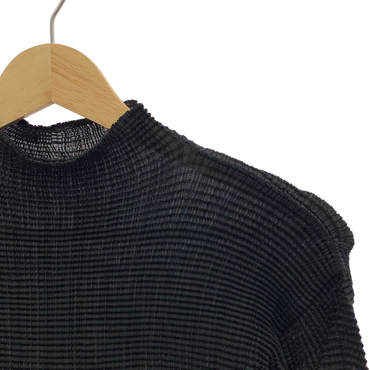ISSEY MIYAKE FETE / イッセイミヤケフェット | シワ加工 プリーツ プルオーバー トップス | 2 | ブラック | レディース ISSEY MIYAKE FETE / イッセイミヤケフェット | シワ加工 プリーツ