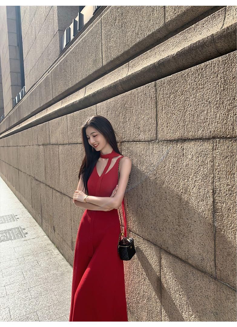 春のお出かけに ノースリーブタイトロングワンピース