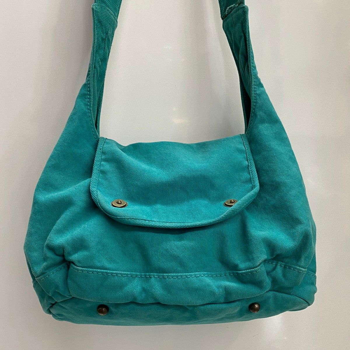 キャピタル KAPITAL コットン キャンバス ターコイズ バッグ