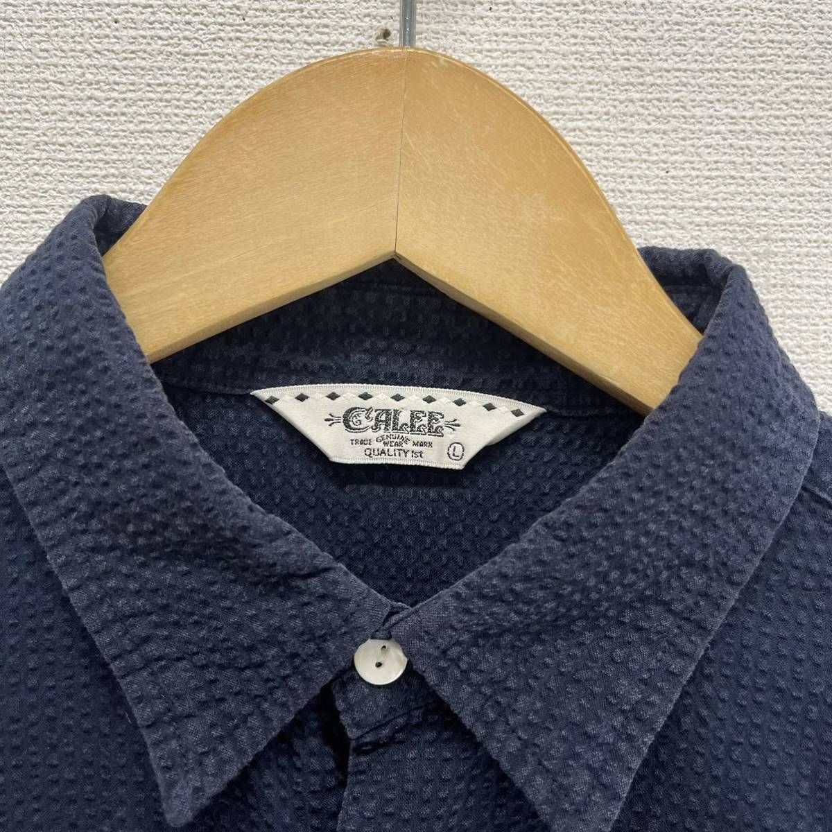 CALEE キャリー L/S SEERSUCKER PLAIN SHIRT シアサッカー 長袖シャツ