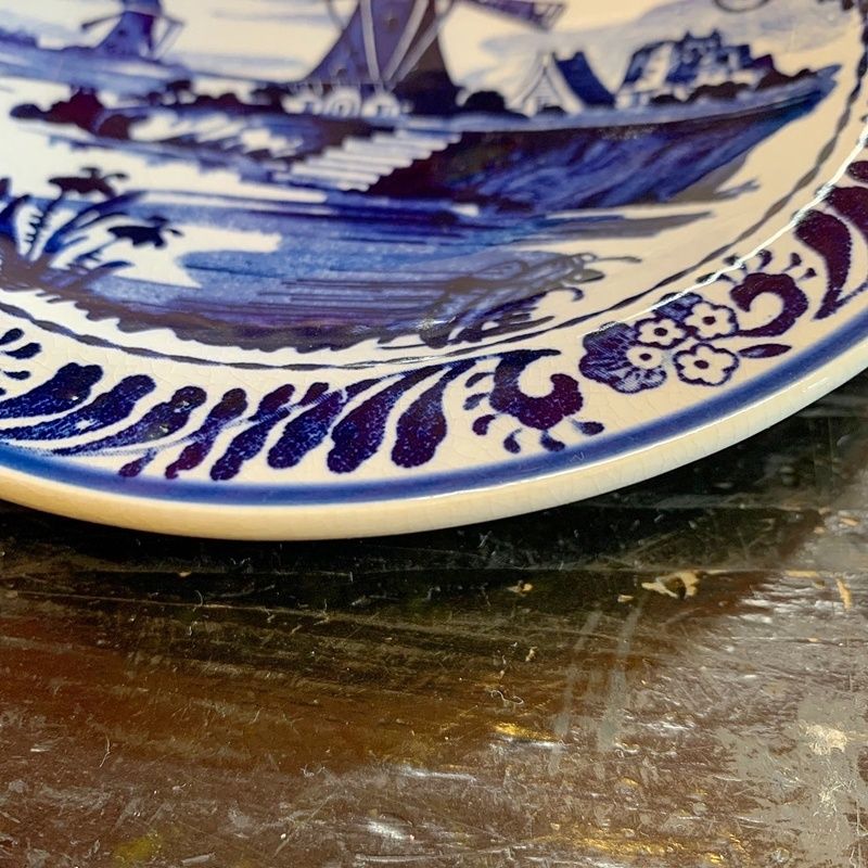 ディライトブルー ヴィンテージ プレート 皿 約15cm 3枚セット