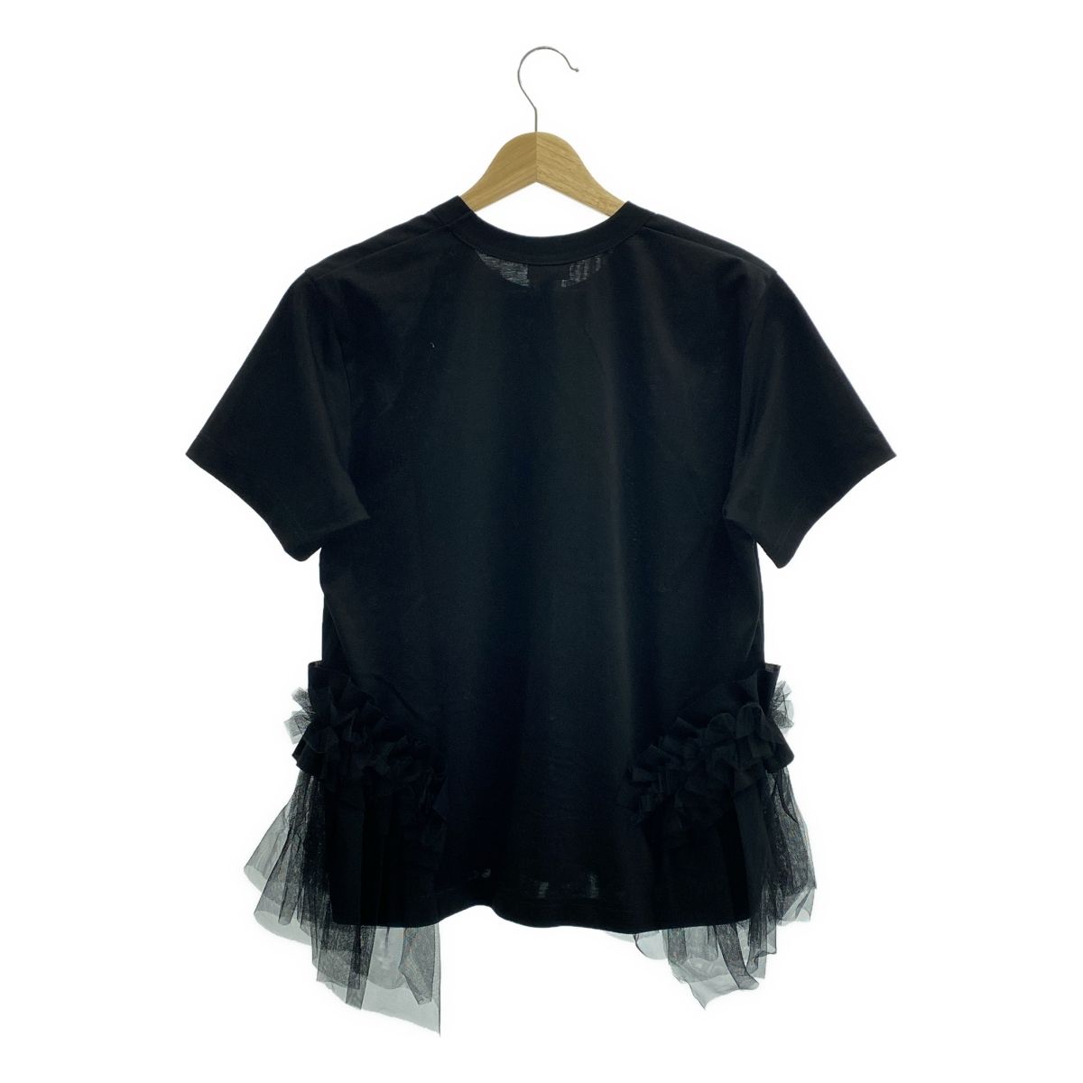 【美品】  noir kei ninomiya / ノワールケイニノミヤ | 2025SS | チュール ドッキング クルーネック カットソー | S | ブラック | レディース 美品】 noir kei ninomiya / ノワールケイニノミヤ | 2025SS