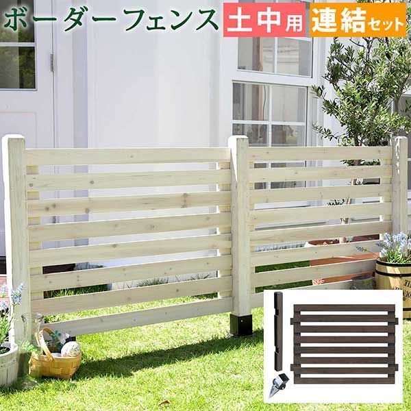 ボーダーフェンス スプレッド 連結セット|土中用 送料無料 フェンス 木製フェンス ウッドフェンス 天然木製 ガーデンフェンス ガーデニング 枠 柵 仕切り 目隠し 境目 クラシカル アンティーク トレリス ベランダ つる 薔薇 バラ 朝顔 園芸 ラティス