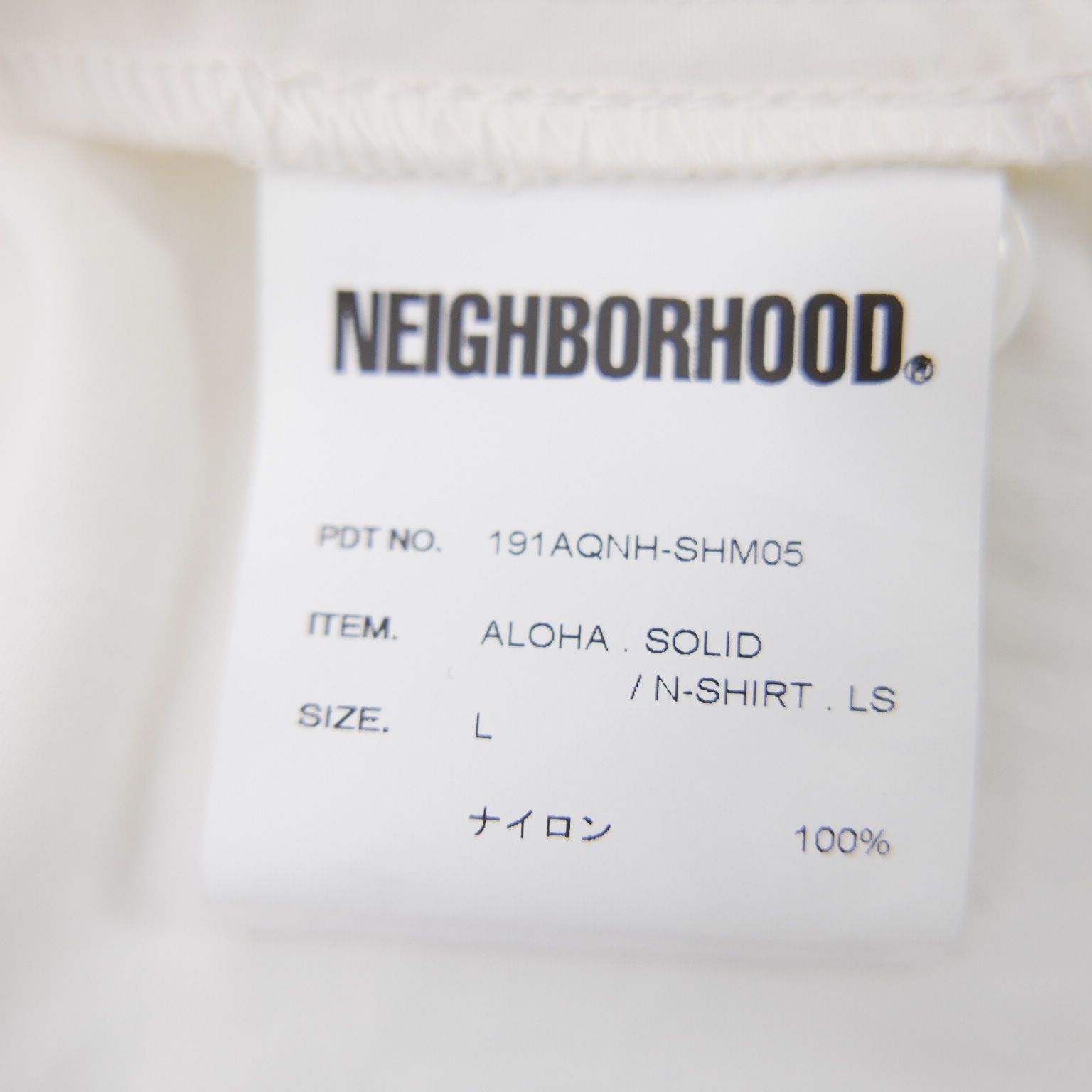 19SS NEIGHBORHOOD ネイバーフッド ALOHA. SOLID / N-SHIRT.LS メンズ アロハ ソリッド 長袖オープンカラー  開襟シャツ OFF WHITE L - メルカリ