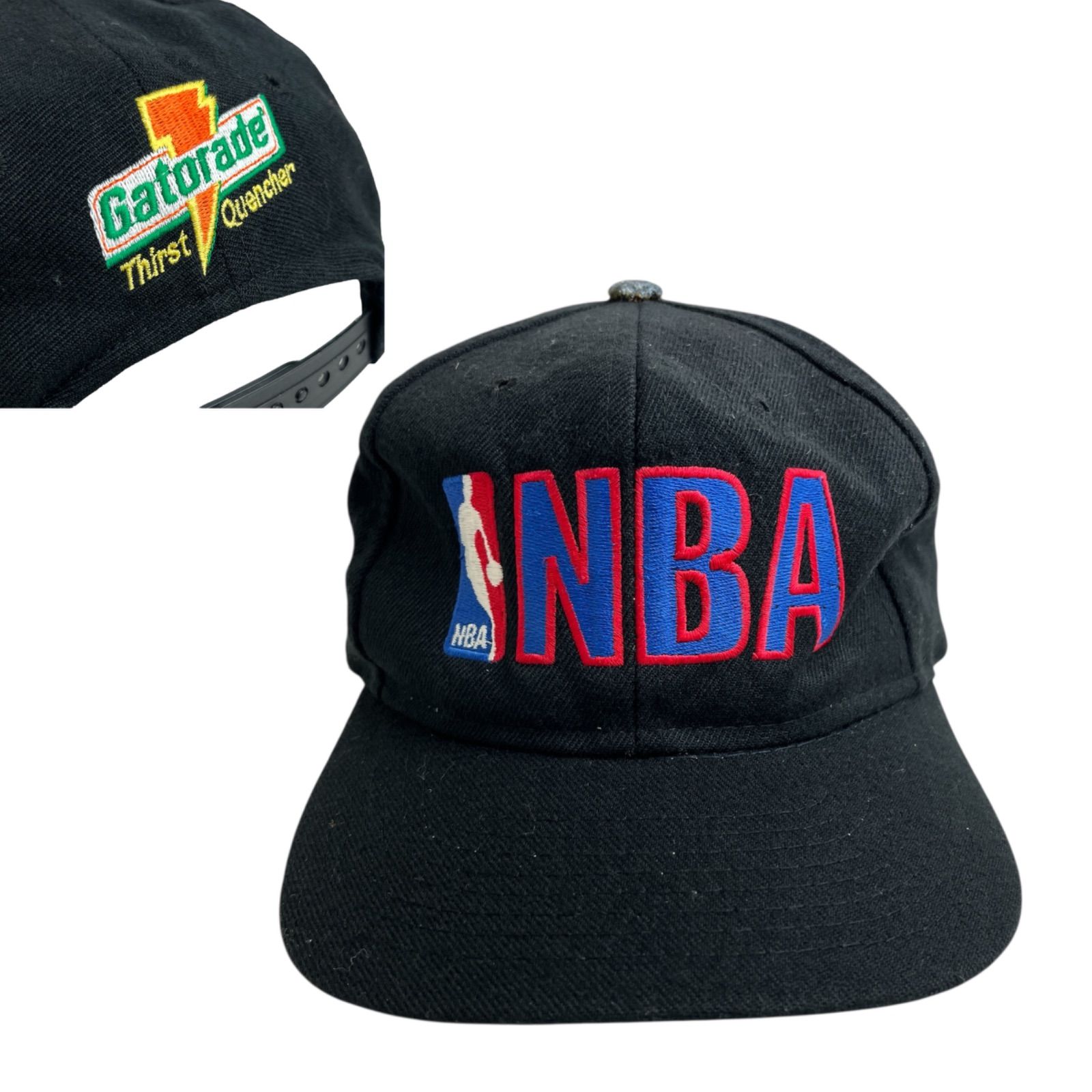 キャップ|帽子 NBA×Gatorade エヌビーエー×ゲータレード スナップバックキャップ 刺繍ロゴ ブラック 黒