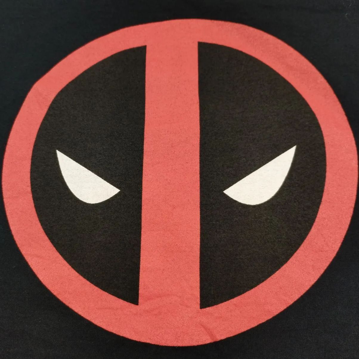 マーベル　デッドプール　ロゴマーク　プリントTシャツ　メンズM