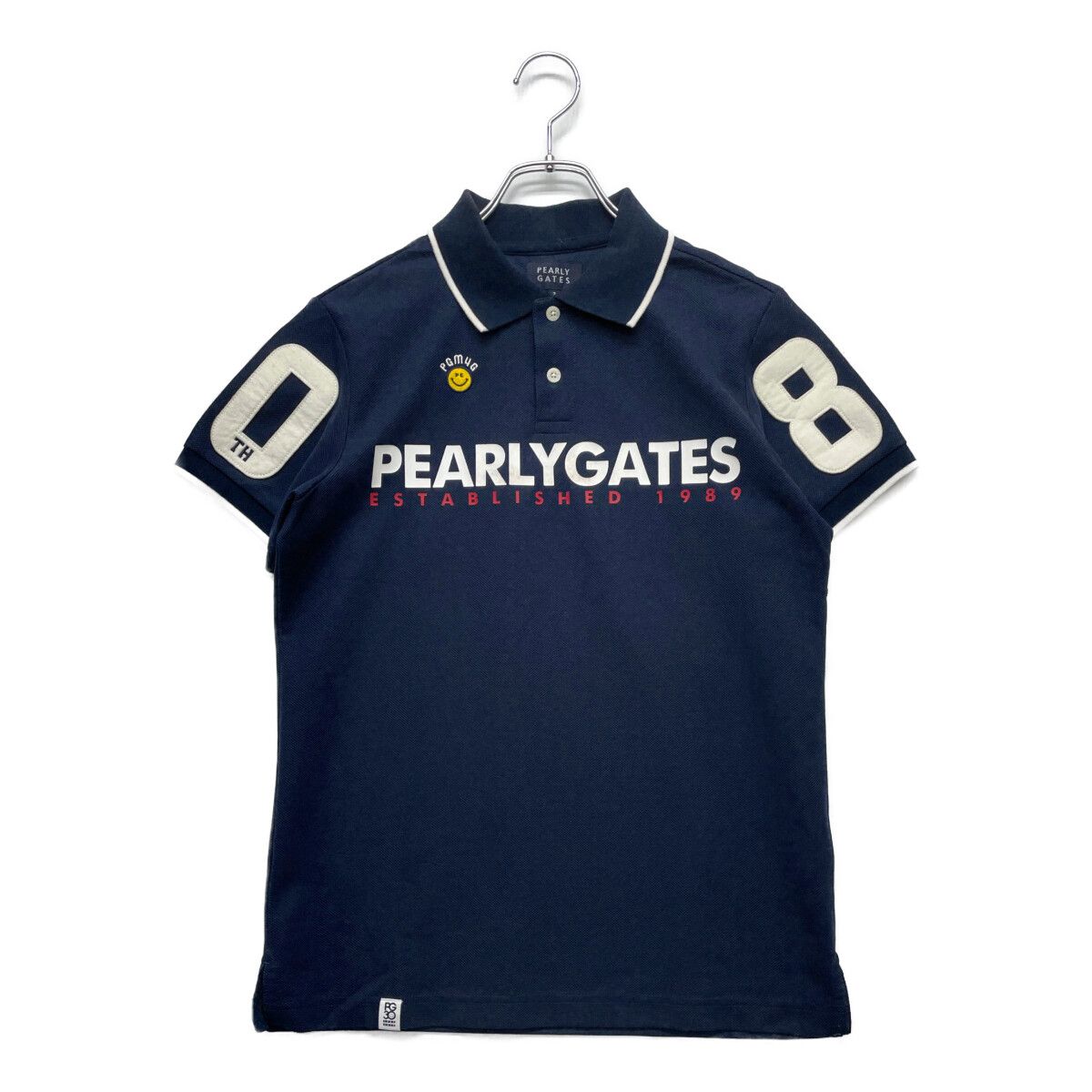 ★美品★パーリーゲイツ ポロシャツ ネイビー 半袖 3(S) メンズ ゴルフ メンズ パーリーゲイツ PEARLY GATES 半袖ポロシャツ 3(S) 紺