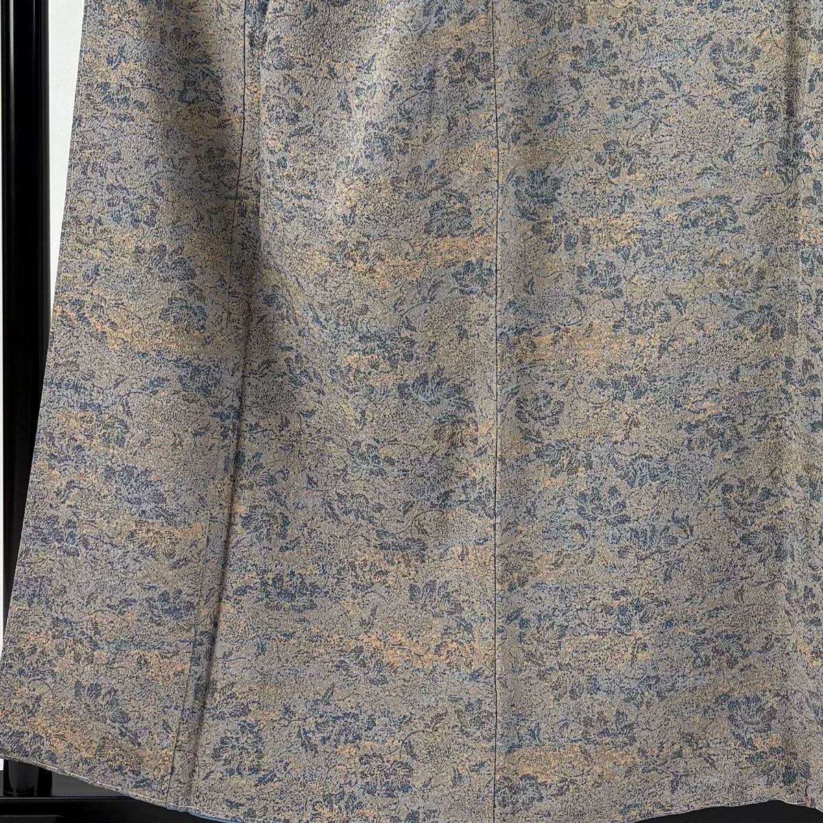 小紋 身丈158.5cm 裄丈63cm S 袷 花唐草 灰色 正絹 秀品