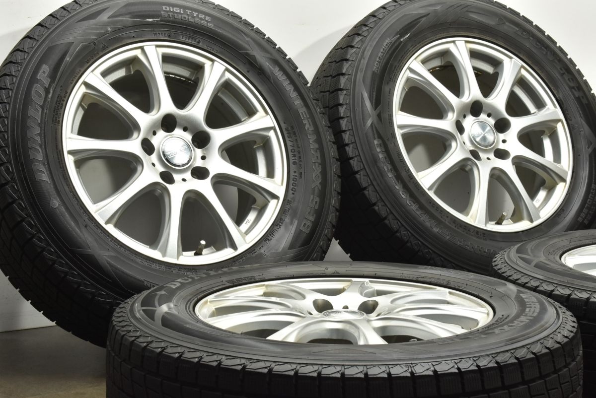 程度良好 DUFACT 16in 6.5J 40 PCD114.3 ダンロップ ウインターマックス SJ8 215 70R16 デリカD 5 アウトランダー RAV4 ハリアー