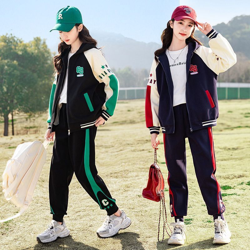 ジャージ 子供服 女の子 スウェット 長袖 上下セット 2点セット ガールズ スポーツウェア シンプル 運動着 運動会 韓国風 パーカー ジュニア おしゃれ アウター 春秋 カジュアル HIPHOP ダンス 