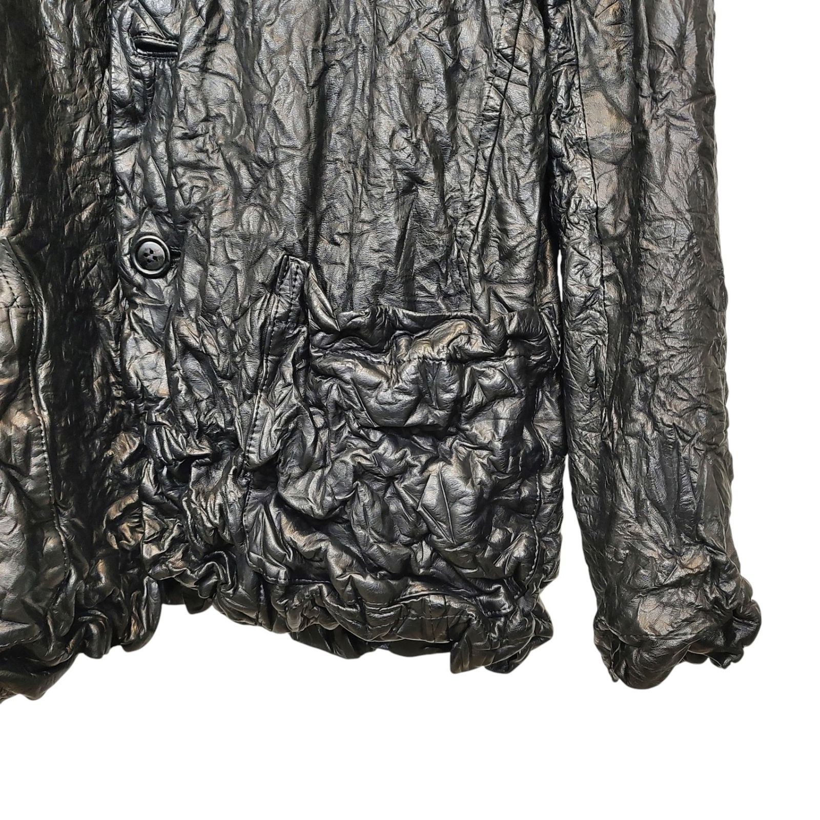 10aw ISSEY MIYAKE MEN シワ加工レザージャケット ISSEY MIYAKE MEN - 10aw ISSEY MIYAKE MEN シワ加工レザー