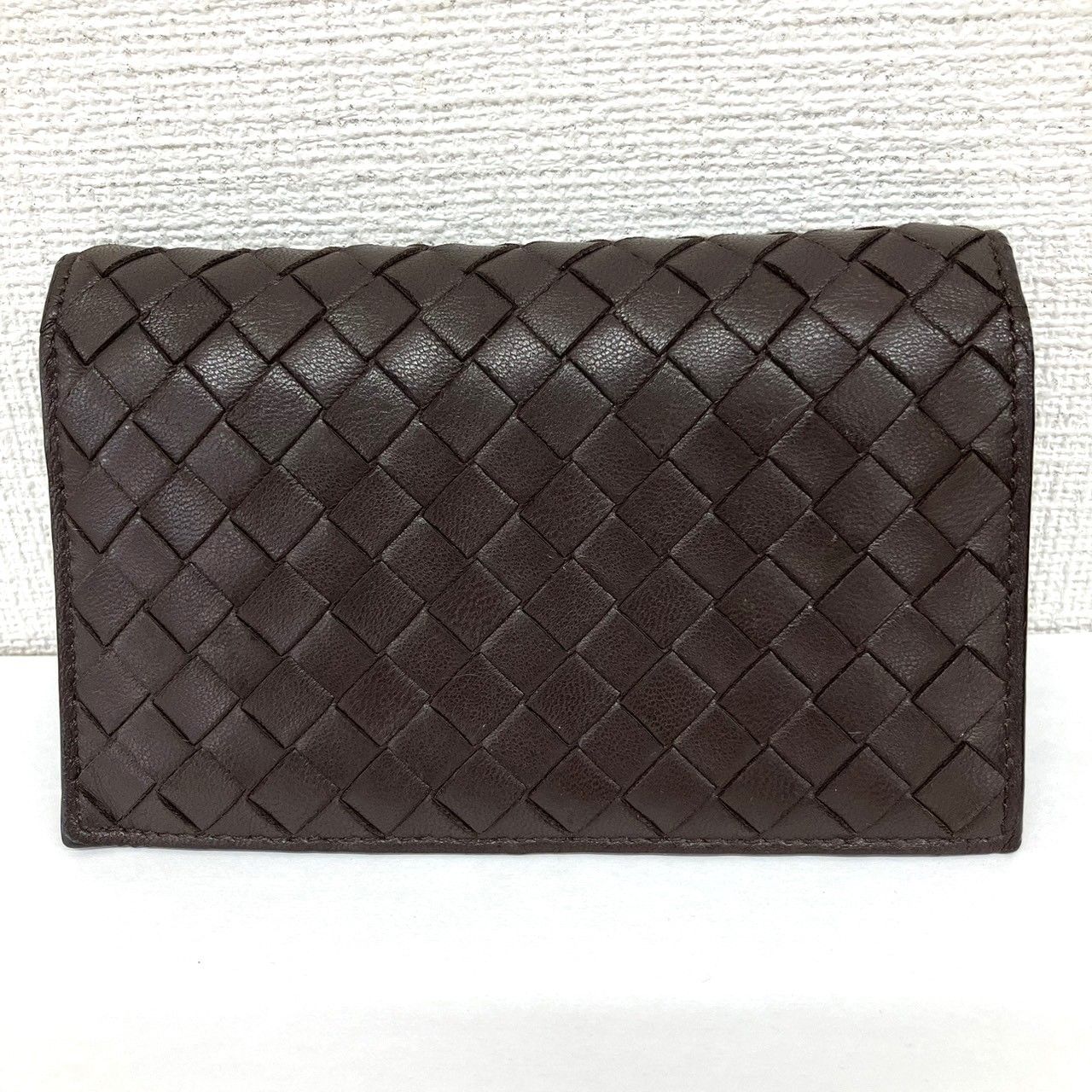 ♪Bottega Veneta ボッテガヴェネタ　イントレチャート　カードケース　ダークブラウン