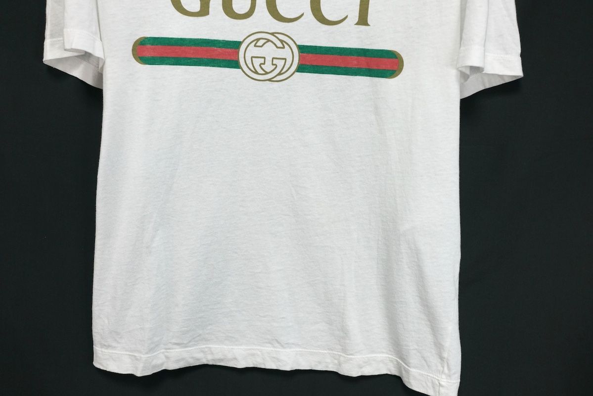 グッチTシャツ GUCCI グッチ ロゴ ウォッシュド オーバーサイズ Tシャツ