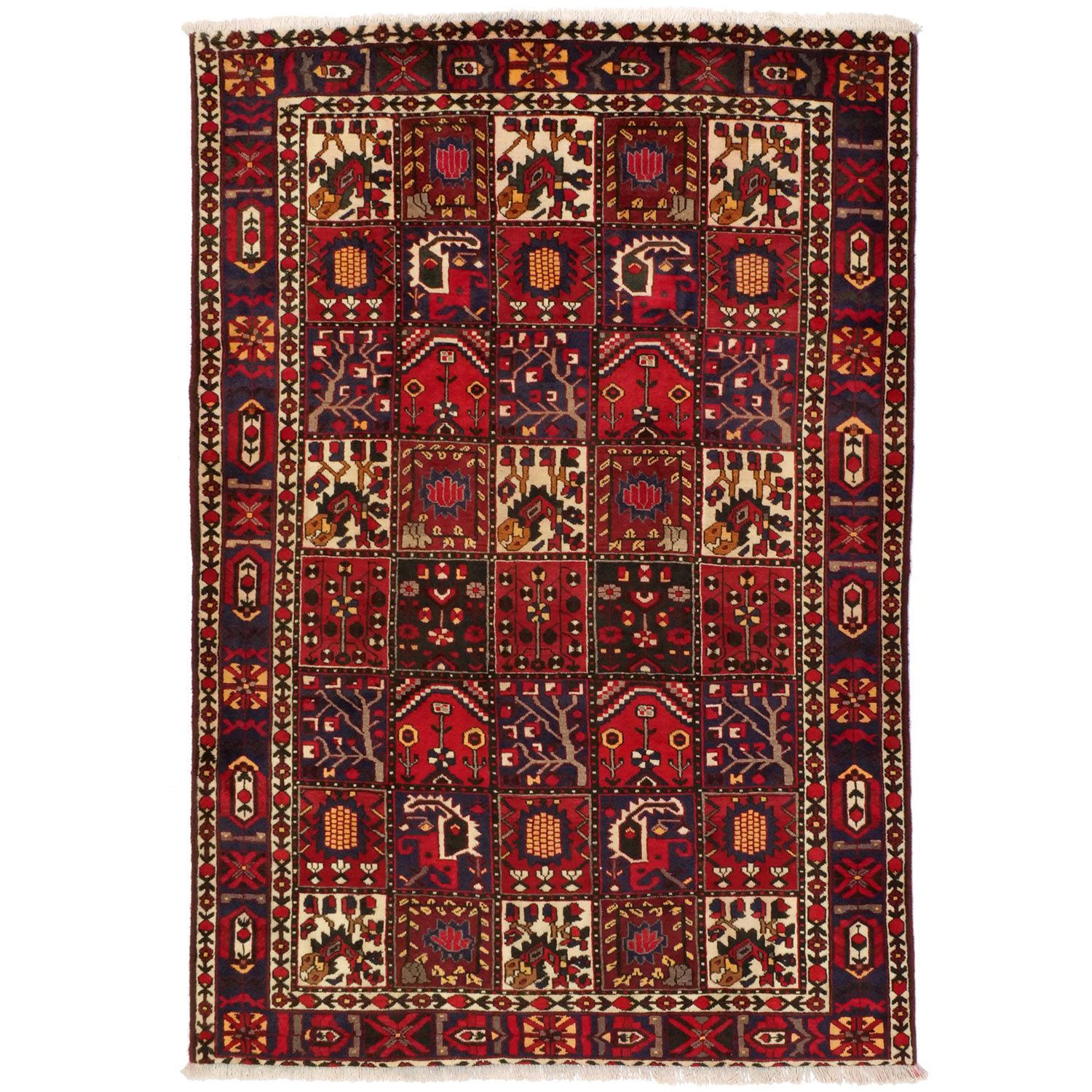 ペルシャ絨毯・セミアンティーク ラグ 1970年代 草花文様 ペルシャ絨毯