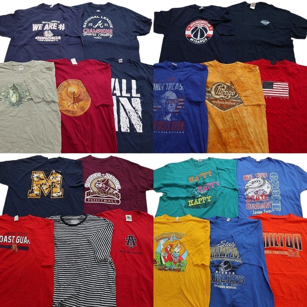 古着卸 mix プリント 半袖Tシャツ 20枚セット メンズ 2XL NBA ウィザーズ チームロゴ ワンポイント 古着 NA0187