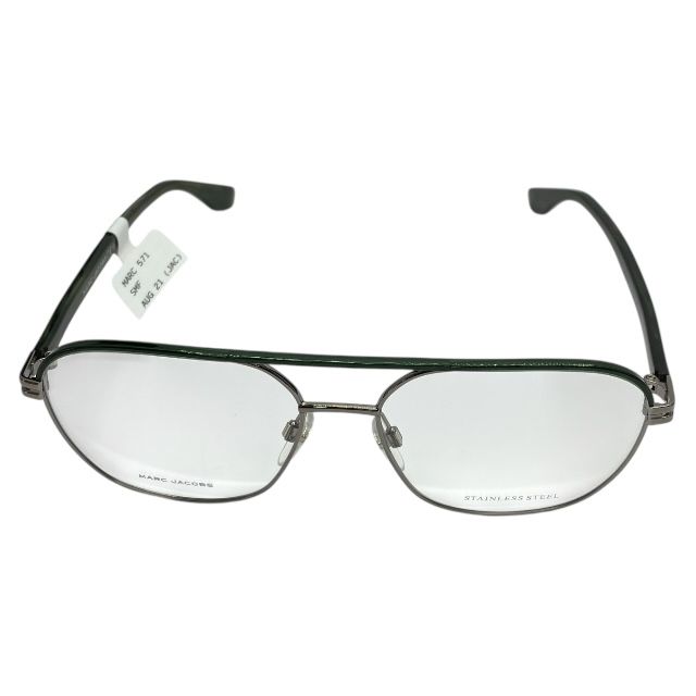 マークジェイコブス MARC 571 SMF 145 57-16 眼鏡 メガネ アイウェア パイロット ステンレススチール グリーン ロゴ MARC JACOBS
