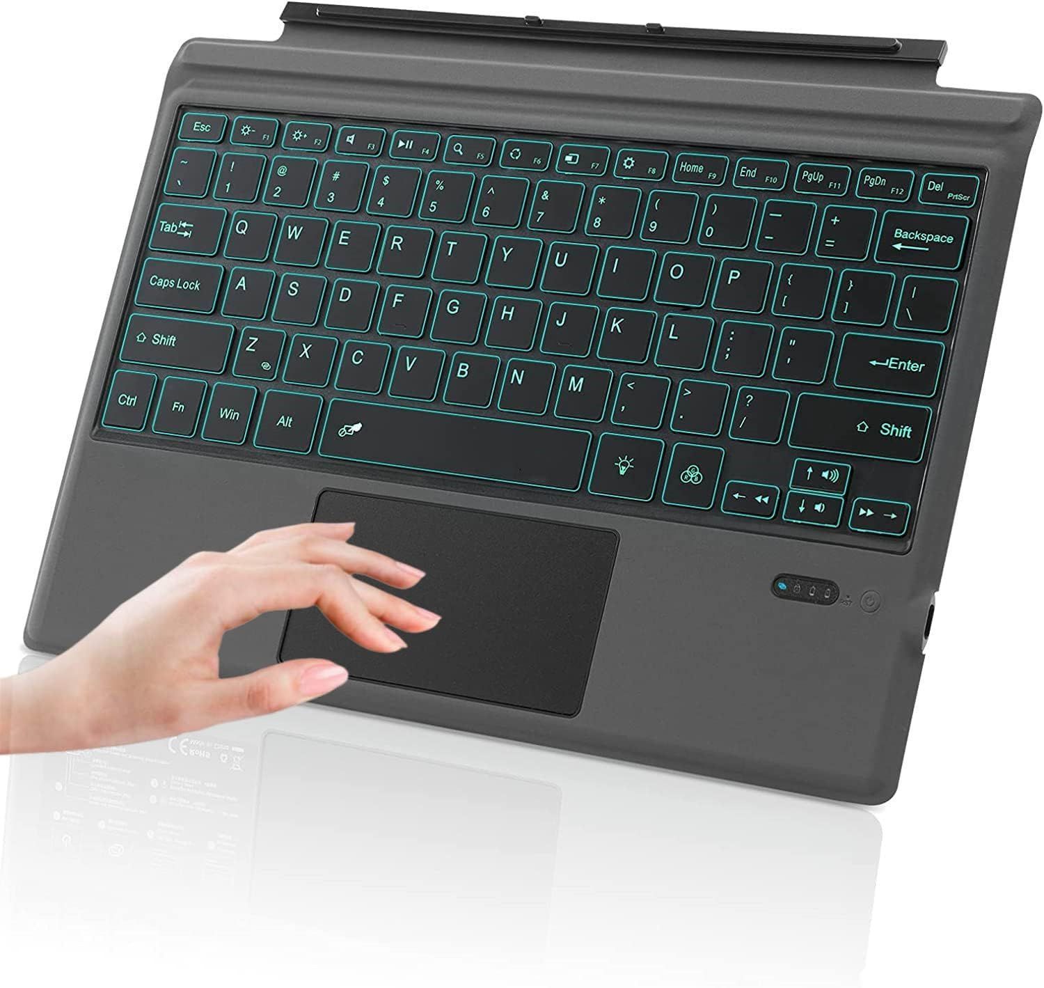Surface Pro11|Pro10|Surface Pro 9|Surface Pro 8|Pro Xキーボード タッチパッド付き バックライト 英語 配列 静音 薄型 ワイヤレス サーフェス プロ11 プロ10 プロ9 プロ8 プロx用無線キーボー