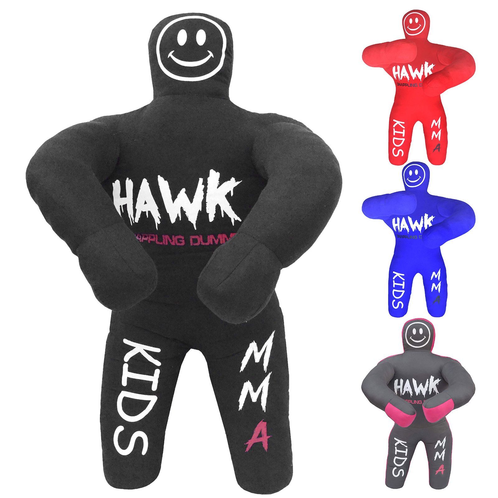 Hawk Sports キッズ グラップリング用 ダミー 子供用 BJJ レスリング ダミー サンドバッグ MMA ブラジリアン柔術 子供 柔道 ユース 投げ技 ボクシング ダミー 人形 詰め物不使用 ブラック