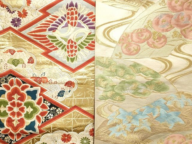 平和屋本店■袋帯 西陣 まとめて100点 鳳凰 向かい鶴 風景 更紗 花柄 七宝 宝相華 服部織物 金銀糸 など 未使用品あり 全て正絹 se3762 平和屋着物□袋帯 西陣 まとめて100点 鳳凰 向かい鶴 向かい尾長鳥 蝶
