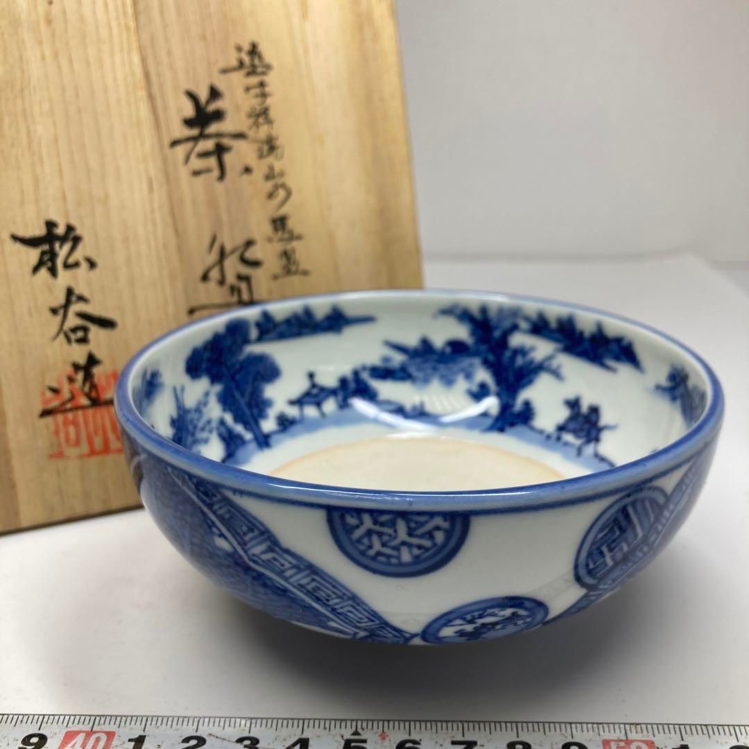 ☆茶3 叶松谷祥瑞茶碗共箱 口径約13㎝ 東里7-0109① 【公式通販】