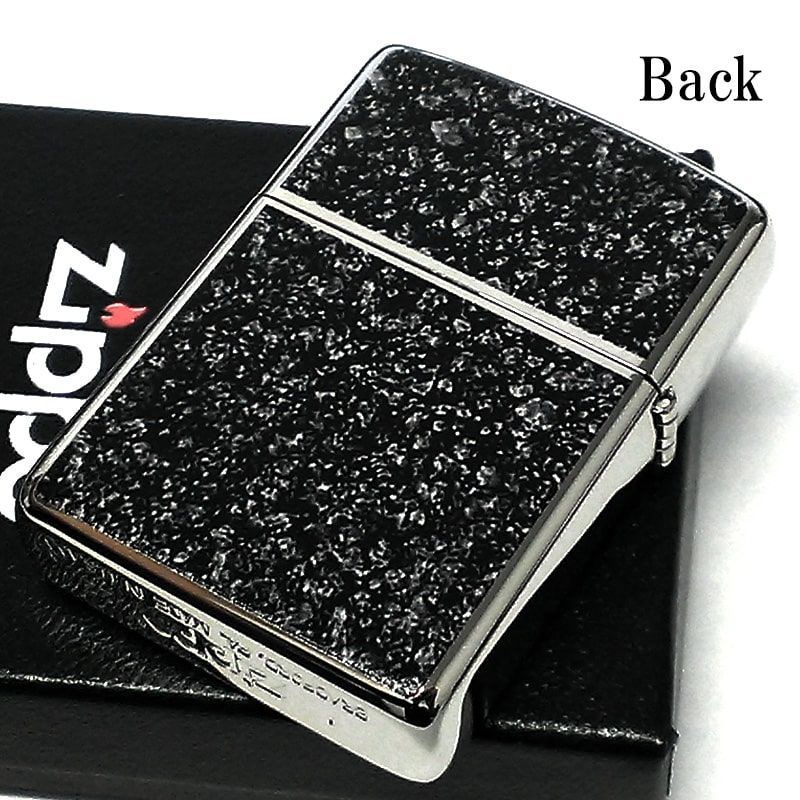 ZIPPO ブラック マーブル ライター ジッポ おしゃれ 彫刻 ロゴ