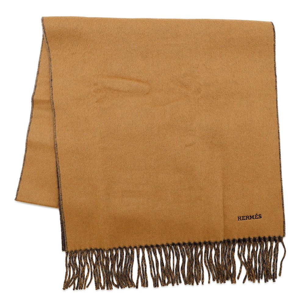 HERMES カシミヤストール　キャメル hermes/エルメス カシミヤシルク ストール カシシル