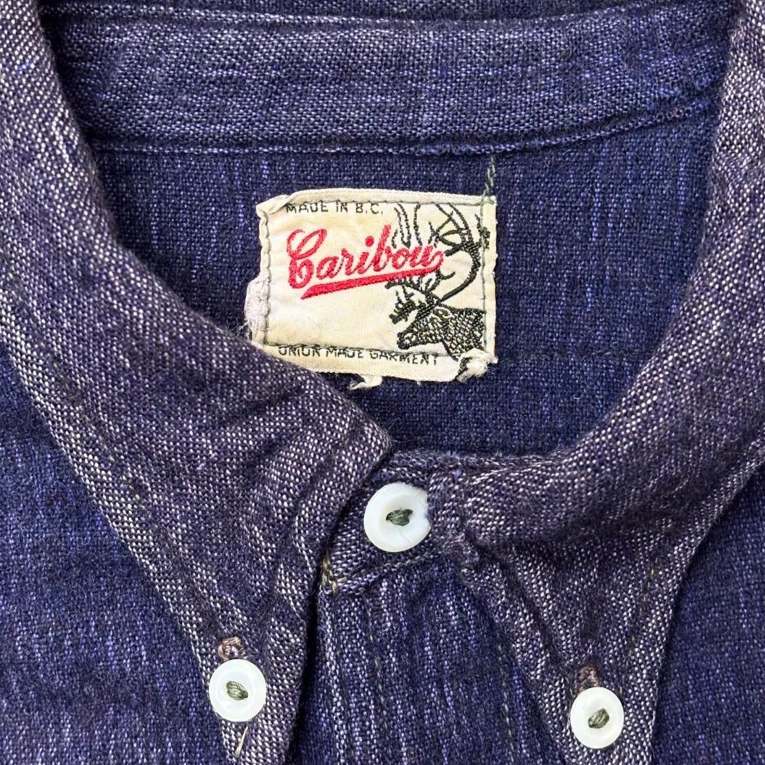 カリブー Caribou ■ 【  30‘s~40‘s Vintage Button Down Wool Work Shirt 】カナダ製 ヴィンテージ ボタン ダウン ウール ワーク シャツ カリブー Caribou □【 Made in Canada Vintage 30's～40's Wool Work