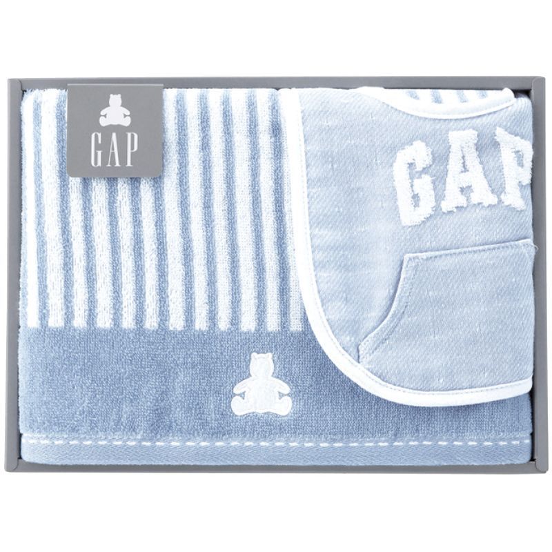 【ギフト】[ベビー用品]baby GAP ミニバスタオルu0026スタイ ブルー