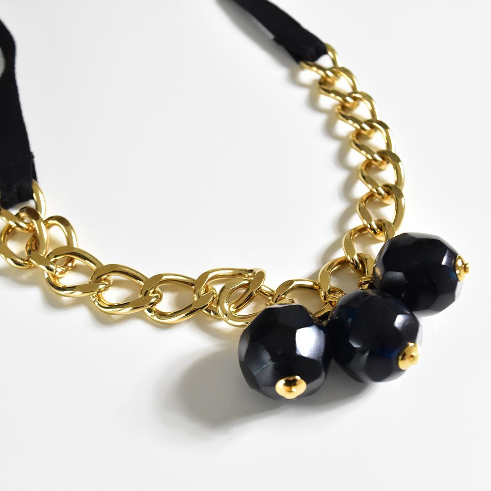 アウトレット】 マルニ ネックレス レディース 黒 リボン